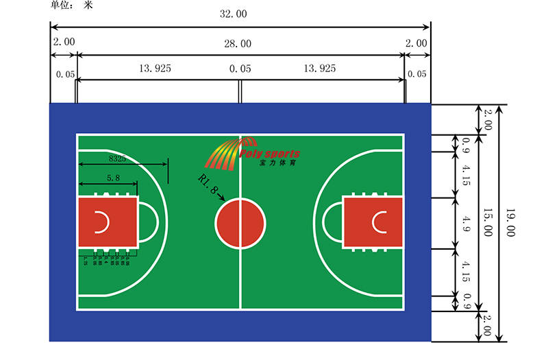 篮球场的标准大小是多少?运动场地建设从业人员来回答