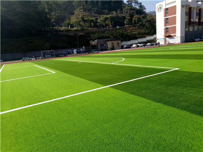 足球场人造草坪规格及主要取决于草坪密度、分特数、草高